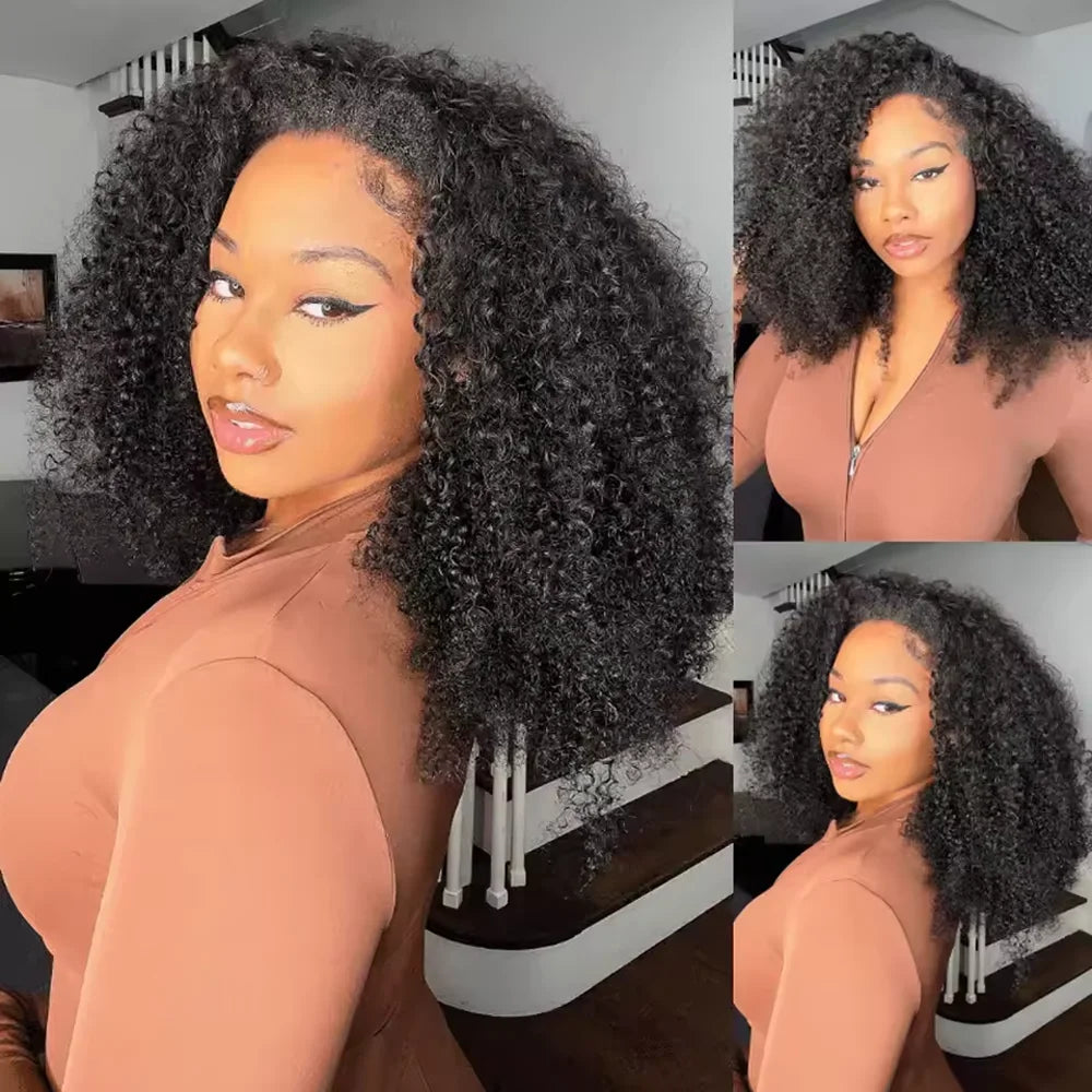 Perruque naturelle courte et volumineuse de profil - Djohannie Beauty