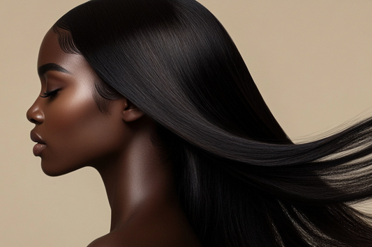 Femme avec des cheveux lisses