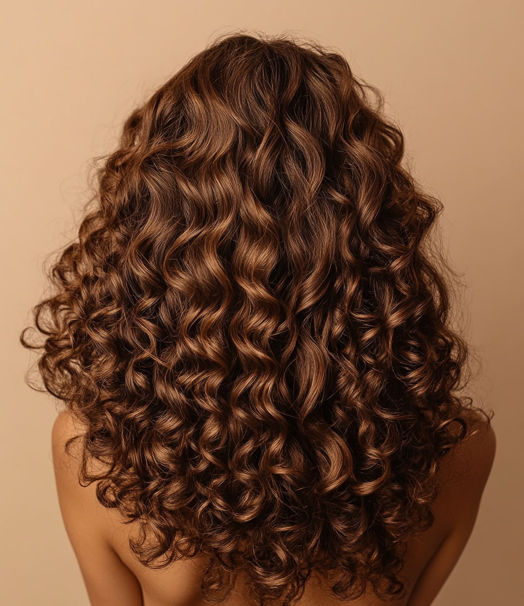 Femme avec des cheveux bouclés