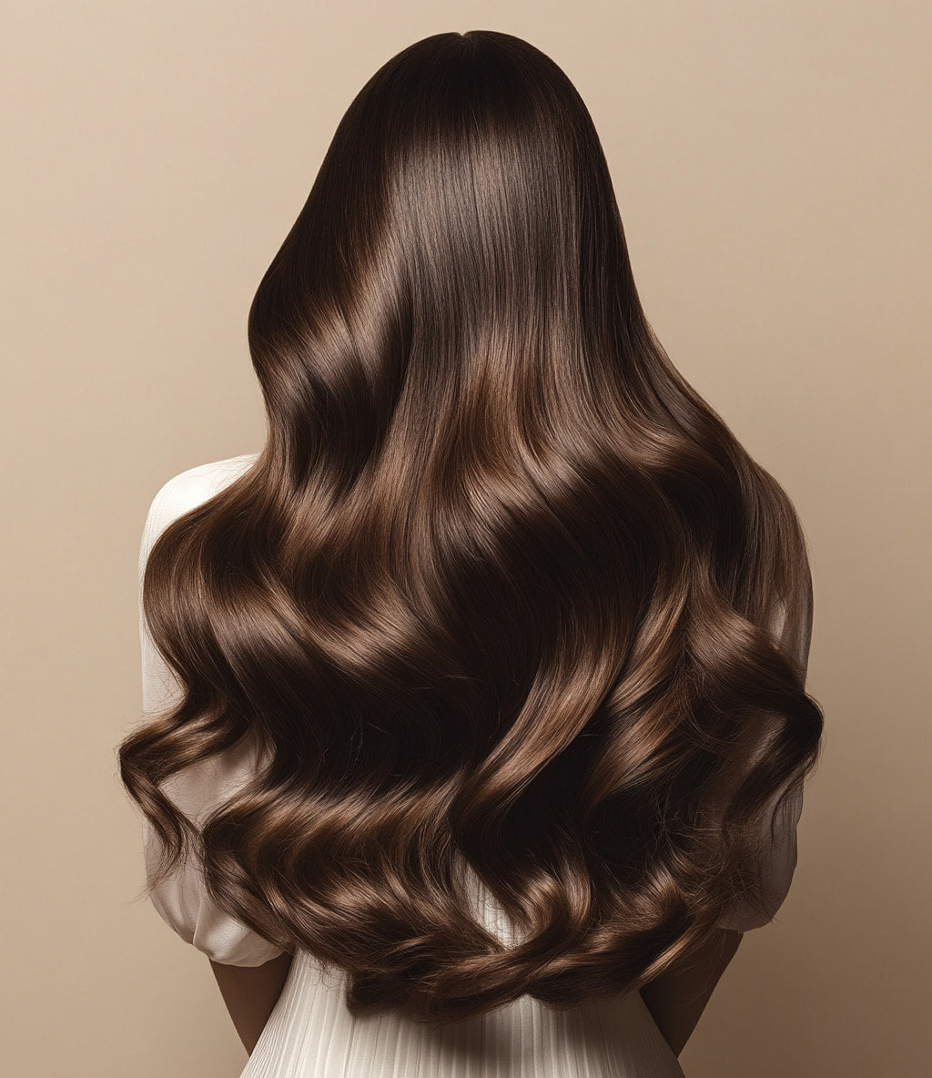 Femme avec des cheveux ondulés