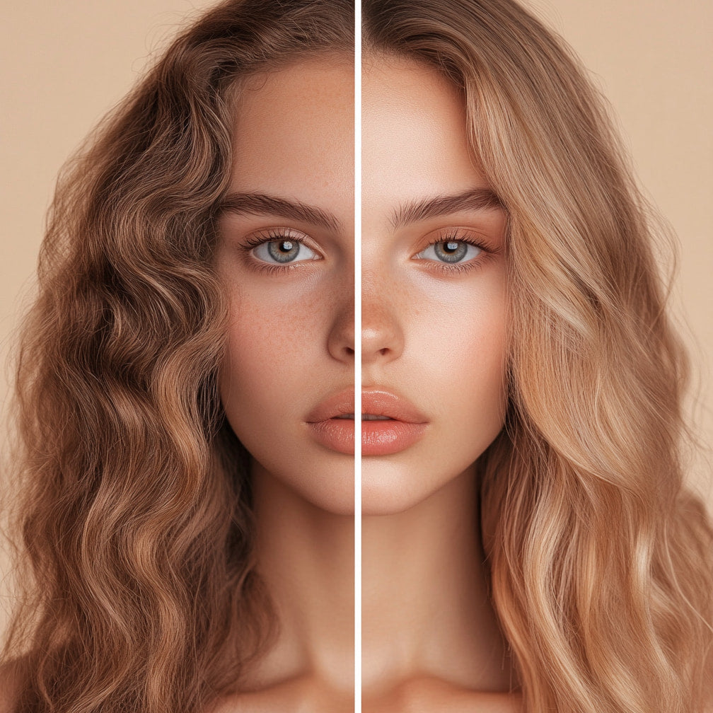 Femme blonde avec des cheveux abimé et saint