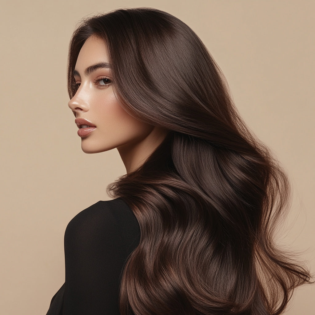 Femme brune avec des cheveux ndulés