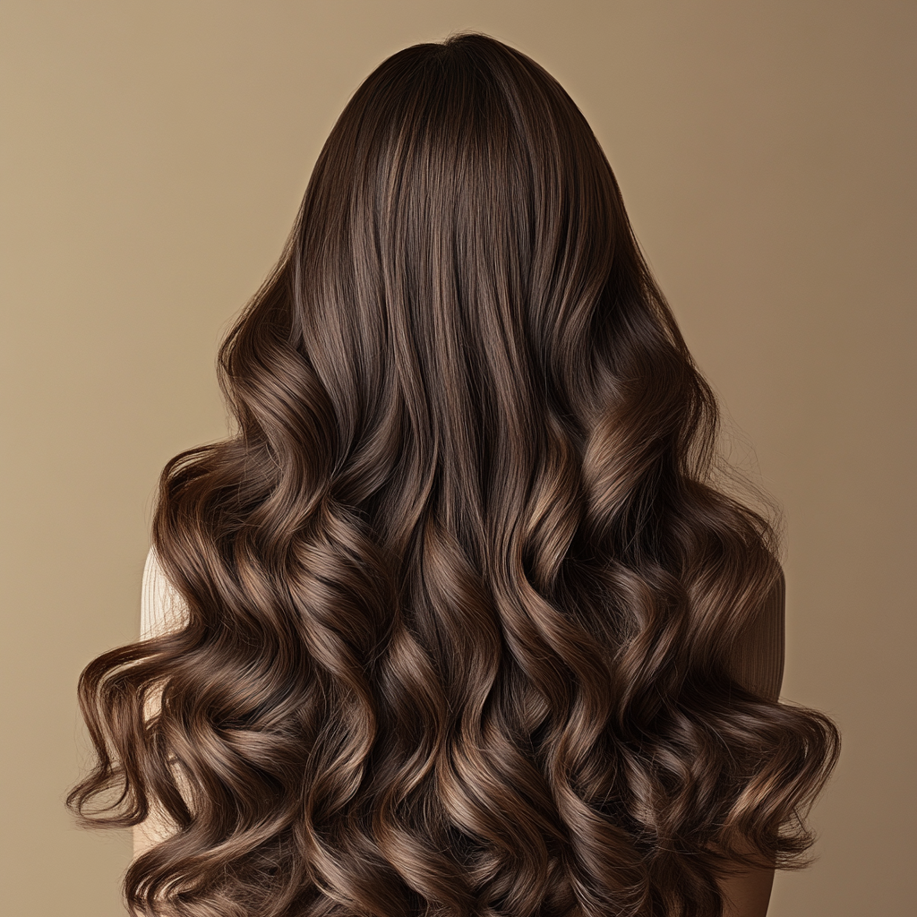 Femme brune avec des cheveux ondulés