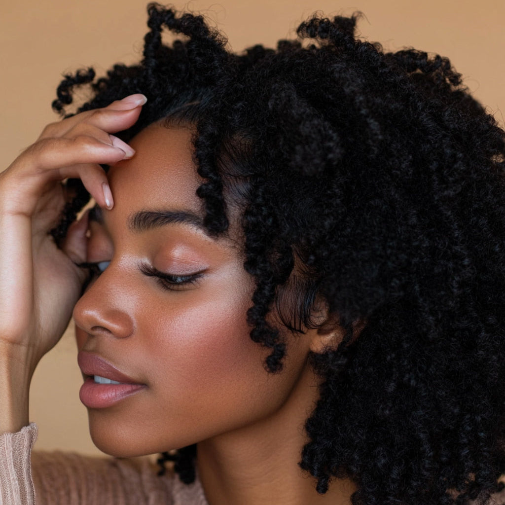 Femme qui fait le "twist out" méthodes pour ses cheveux crépus